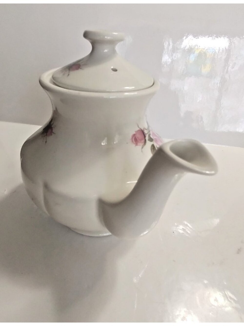 Vintage Arthur Wood & Son teapot "5585" pink and white roses 1955 - Picture 8 of 14